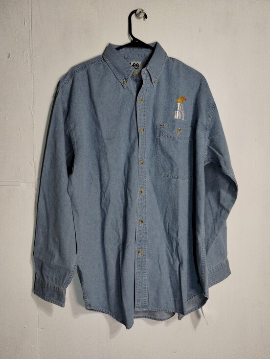 Lee Other - Lee Light Blue Denim Button-Up Shirt with Small Chest Embroidery